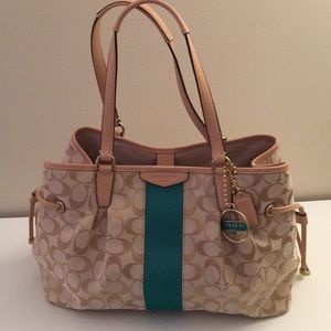 NWOT Gold and Tan Coach Purse